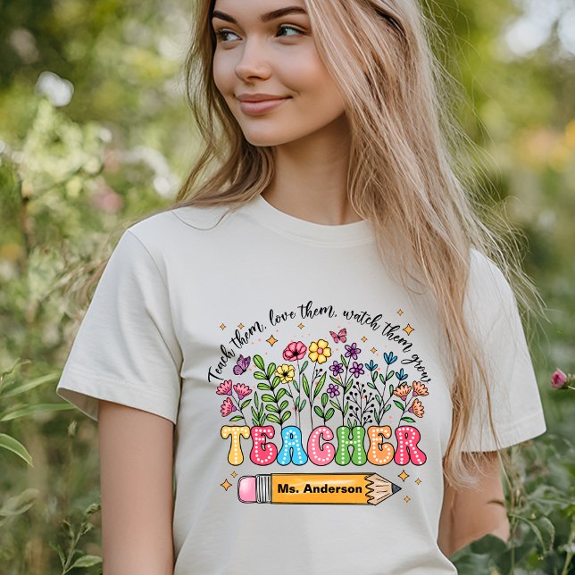 Camiseta Personalized Teacher Appreciation (custom teacher name shirt)