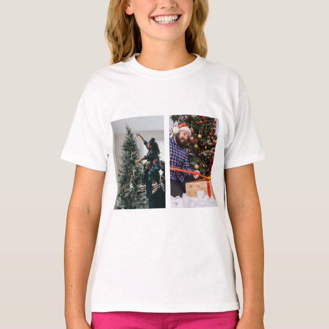 Camiseta Personalized Two Sided Family Christmas Photo  (Anverso)