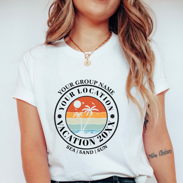 Camiseta Personalized Vacation Palm Badge, Group Vacation (Subido por el creador)