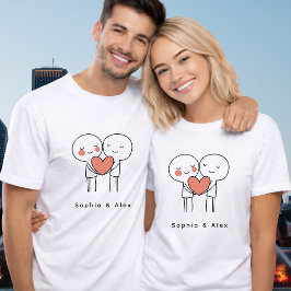 Camiseta Personalized Valentine’s Couple Matching T-Shirt
