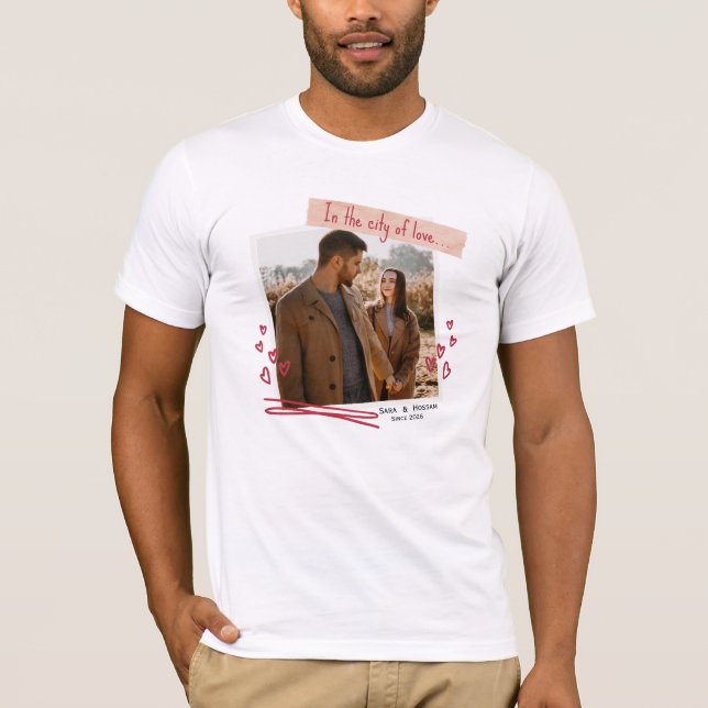 Camiseta Personalized Valentine T-Shirt with Photo & Names (Anverso)