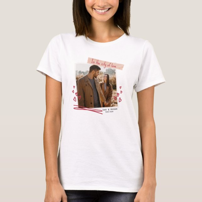 Camiseta Personalized Valentine T-Shirt with Photo & Names (Anverso)