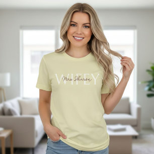 Camiseta Personalized Wife T-shirt Custom Last Name Shirt 
