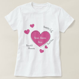 Camiseta Personalized Women’s T-Shirt with Pink Heart
