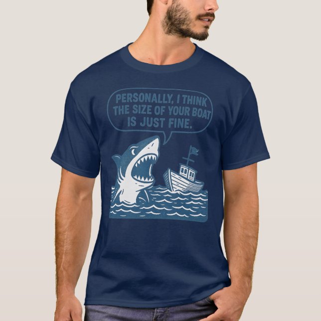 Camiseta Personalmente, creo que el tamaño de tu barco es s (Anverso)