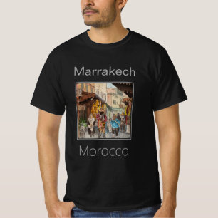 Camiseta Personas caminando por una calle comercial Marrake