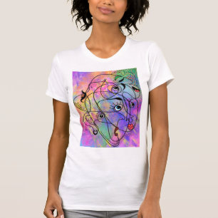 Camiseta Personas enfrentan pintura al estilo de arte de ca