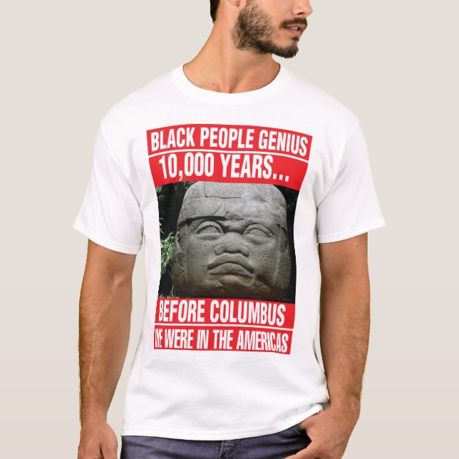 CAMISETA PERSONAS NEGRAS DEL GENIO OLMEC EN LAS AMÉRICAS (Anverso)