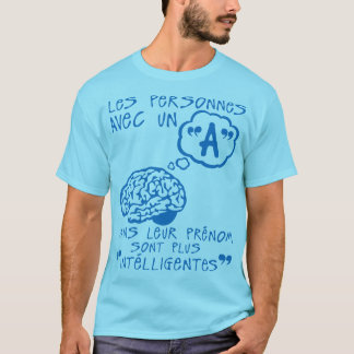 Camiseta personnes a prenom intelligentes citation cerveau