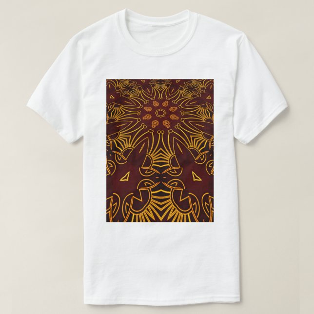 Camiseta Perspectiva de Pistil y Patrón de batik floral, f (Diseño del anverso)