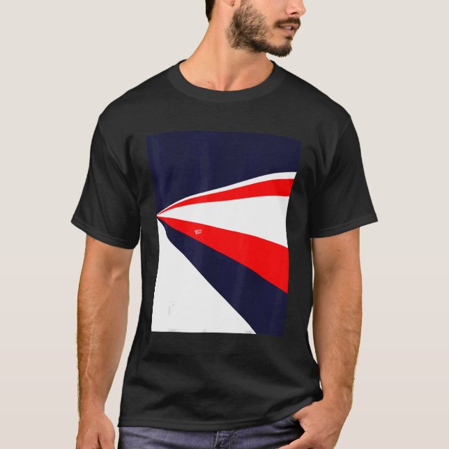 Camiseta Perspective retro design red white blue (Anverso)