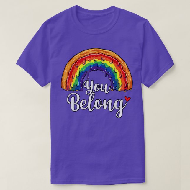 Camiseta Pertenece al mes del orgullo LGBT Gay Bi Trans  (Diseño del anverso)