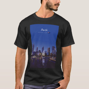 Camiseta Perth, Australia - Horizonte de la ciudad de noche