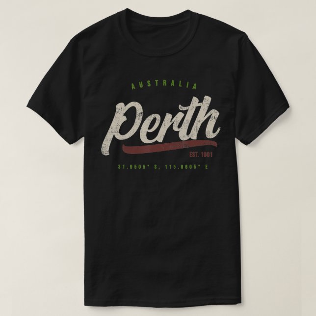 Camiseta Perth Australia Vintage (Diseño del anverso)