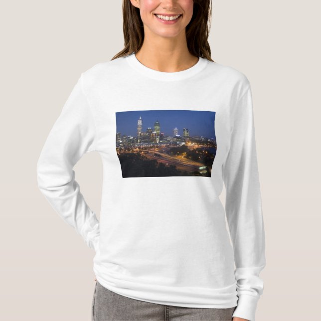 Camiseta Perth, Australia. Vista del centro de Perth desde (Anverso)