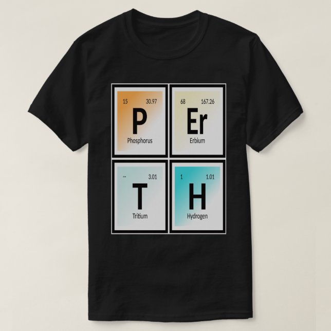 Camiseta Perth Table of Elements (Diseño del anverso)