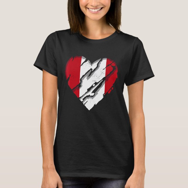 Camiseta Perú: Bandera peruana del corazón (Anverso)