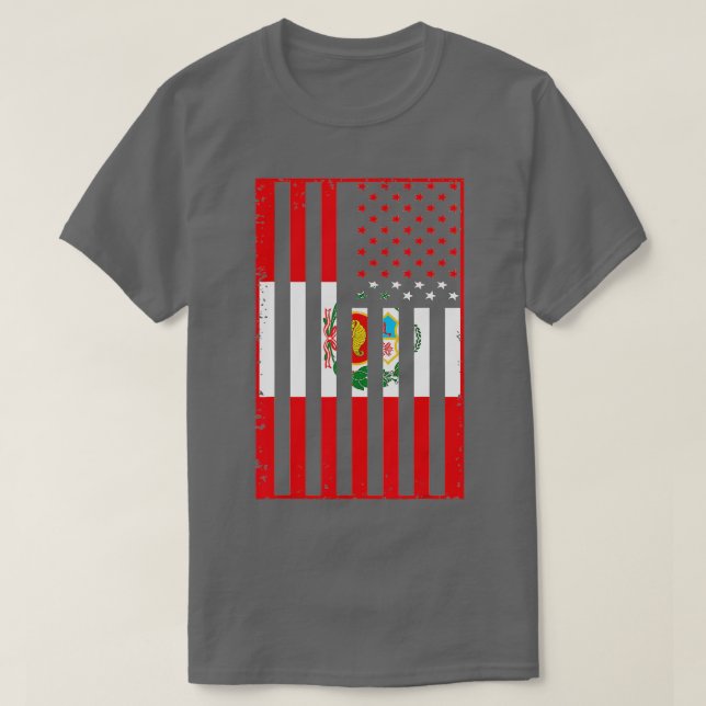Camiseta Perú Bandera Peruana Estadounidense Hombres Mujere (Diseño del anverso)
