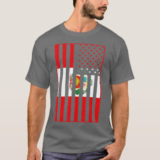 Camiseta Perú Bandera Peruana Estadounidense Hombres Mujere