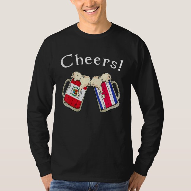 Camiseta Peru Costa Rica Flag Cheers Beer Grown Patriot Cou (Anverso)