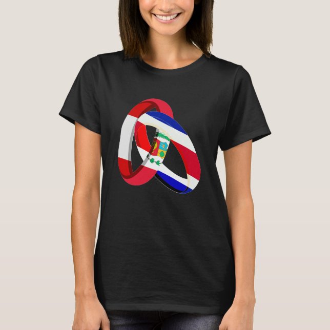Camiseta Peru Flag Costa Rica Grown Ring Marriage Wedding (Anverso)
