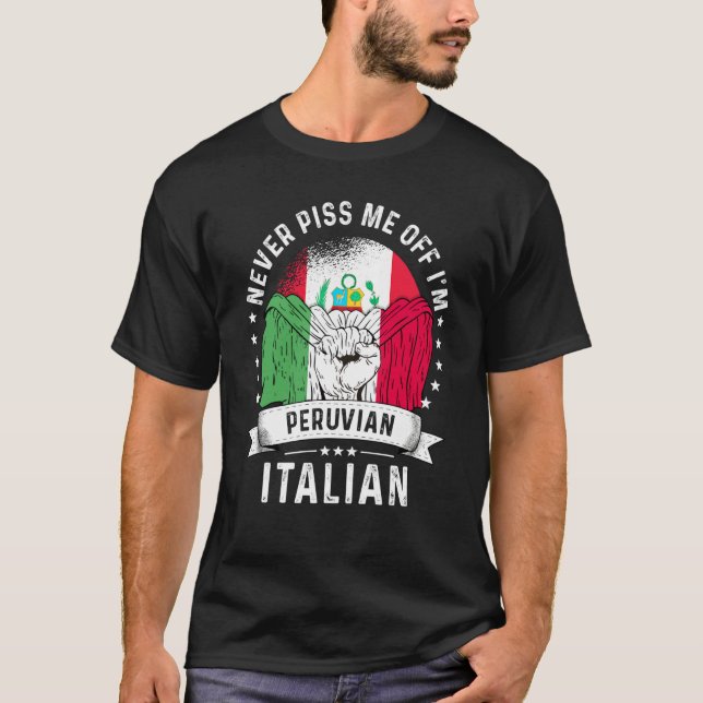 Camiseta Peru Flag Italy Grown Humor Citizen Pride (Anverso)