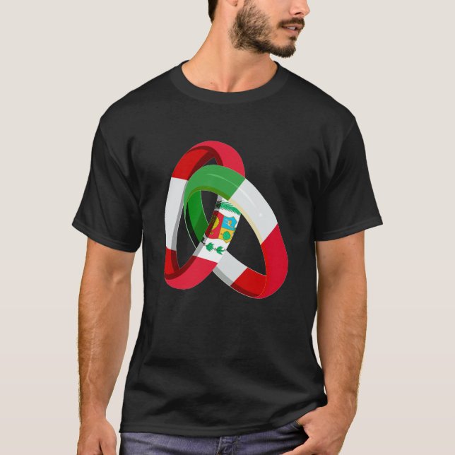 Camiseta Peru Flag Italy Grown Ring Marriage Wedding (Anverso)