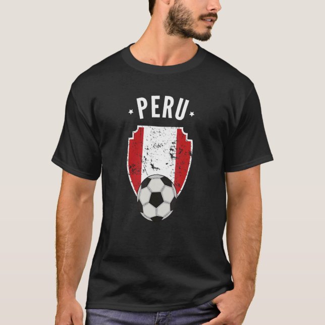 Camiseta Perú: Fútbol Bandera Fútbol Raíz del Orgullo Perua (Anverso)