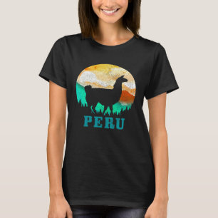 Camiseta Perú Llama Alpaca Raíces Peruanas Orgullo Vintage