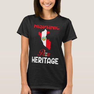 Camiseta Perú Mapa Mes Latino de la Bandera del Perú