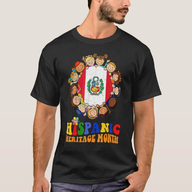 Camiseta Perú: Mes de la Herencia Hispana Niños Chicas (Anverso)