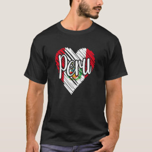 Camiseta Perú Para Hombres Corazón Peruano Bandera Para Muj