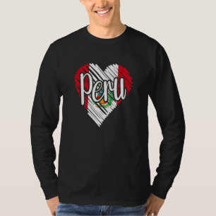 Camiseta Perú Para Hombres Corazón Peruano Bandera Para Muj
