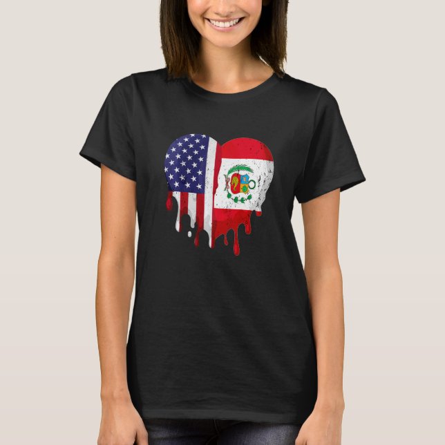 Camiseta Perú: Perú Fla, un mes de la herencia hispana peru (Anverso)