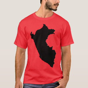 Camiseta Perú: Perú: Mapa delineado de la novedad Peruana