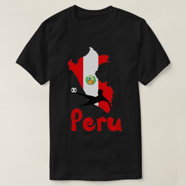 Camiseta Peru Peruvian Flag Soccer Fan  (Diseño del anverso)