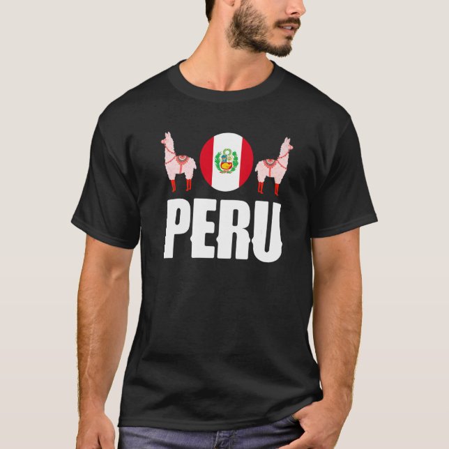 Camiseta Peru Peruvian Peru Flag Peru National Animal   (Anverso)
