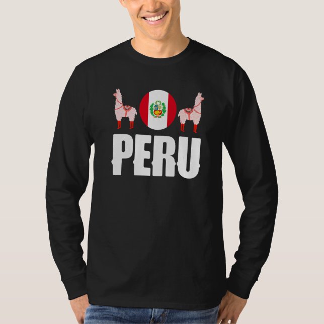 Camiseta Peru Peruvian Peru Flag Peru National Animal   (Anverso)