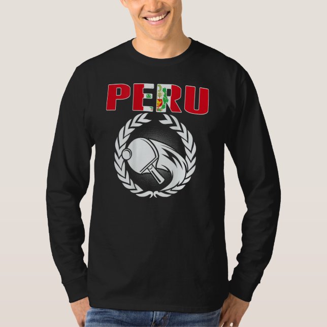 Camiseta Peru Ping Pong   Peruvian Table Tennis Team Suppor (Anverso)