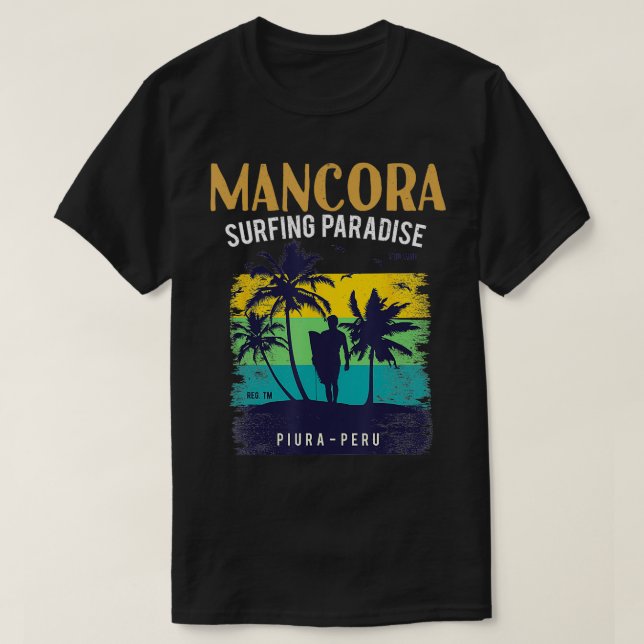 Camiseta Perú Piura Mancora Beach Surfing Men (Diseño del anverso)