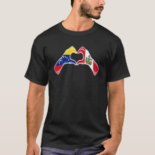 Camiseta Perú Venezuela Bandera Peruana Venezolana Corazón