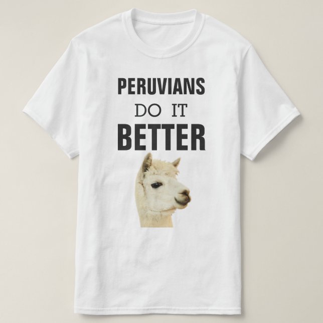 Camiseta Peruvians mejora con alpaca (Diseño del anverso)