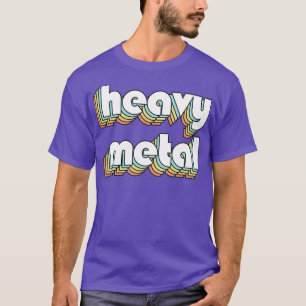 Camiseta Pesada tipografía de arco iris retro Metalizado es