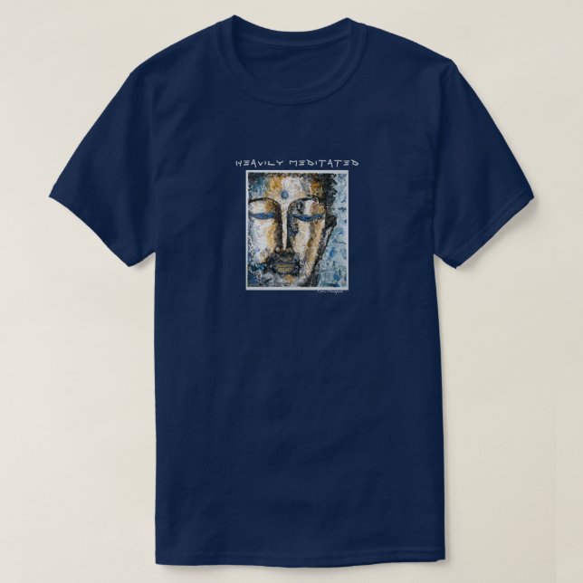 Camiseta pesadamente Meditated del arte de Buda (Diseño del anverso)