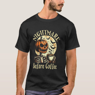 Camiseta Pesadilla antes de los Navidades del café Skeleton