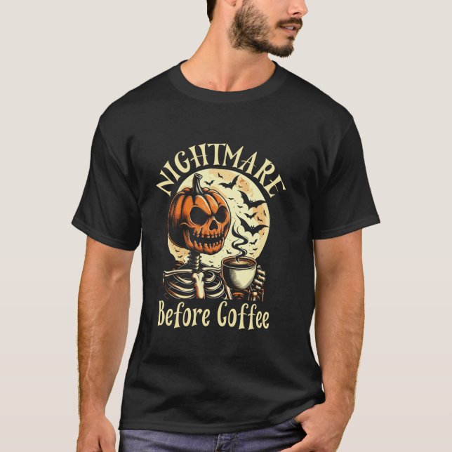 Camiseta Pesadilla antes de los Navidades del café Skeleton (Anverso)