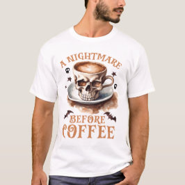 Camiseta Pesadilla linda antes del cráneo del café de Hallo