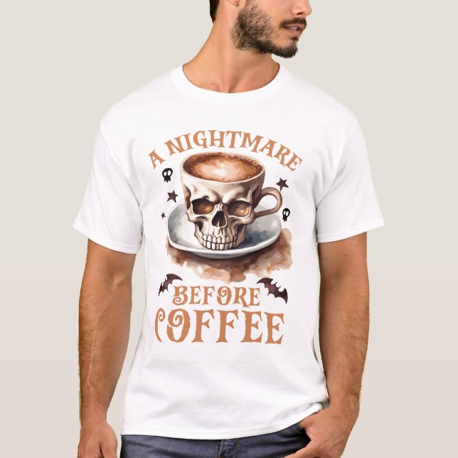 Camiseta Pesadilla linda antes del cráneo del café de Hallo (Anverso)