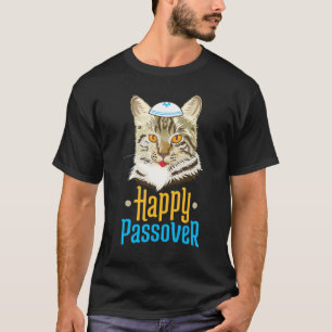 Camiseta Pésaj Feliz Pésaj Gato Séder Fiesta Judía