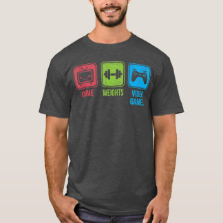 Camiseta Pesas Anime Videojuegos Otaku Workoutankop vinta